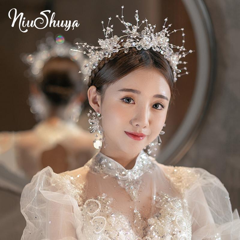 

Hair Clips & Barrettes NiuShuya Fashion Sweet Clear Crystal Wedding Headband Handmade Hairband AccessoriesHair