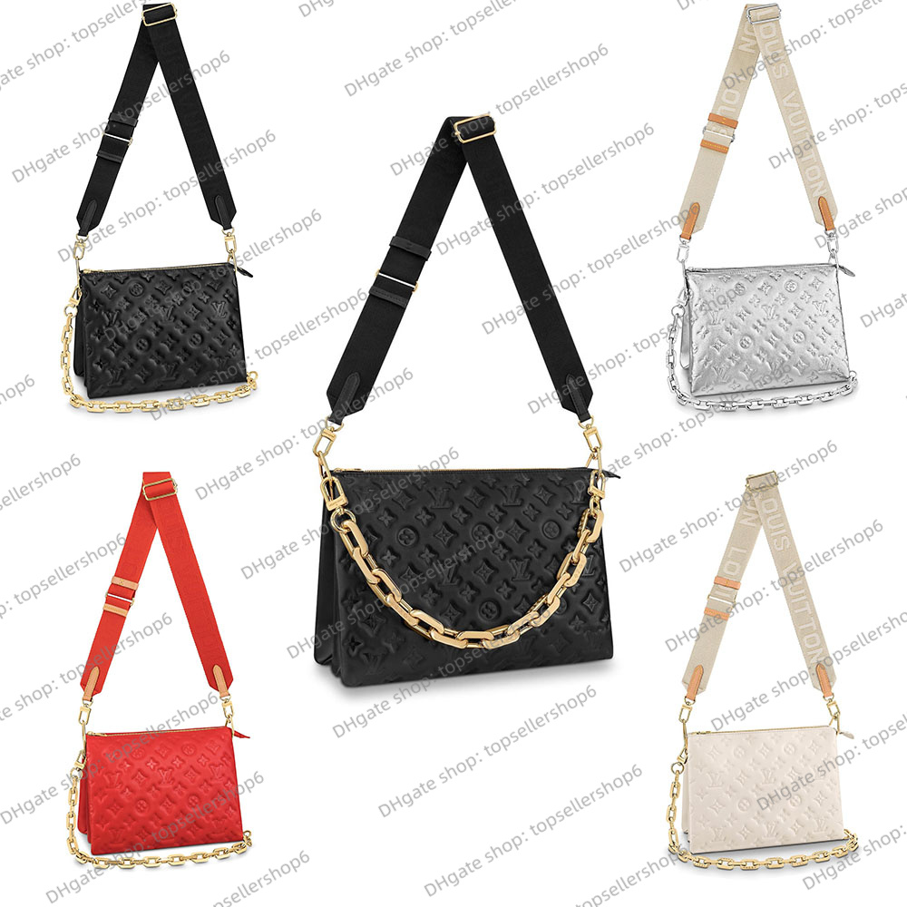 Louis Vuitton LV M57793 M57790 COUSSIN BB PM MM women bag genuine calf leather embossed Chain carry Purse clutch crossbody handbag shoulderbag tote