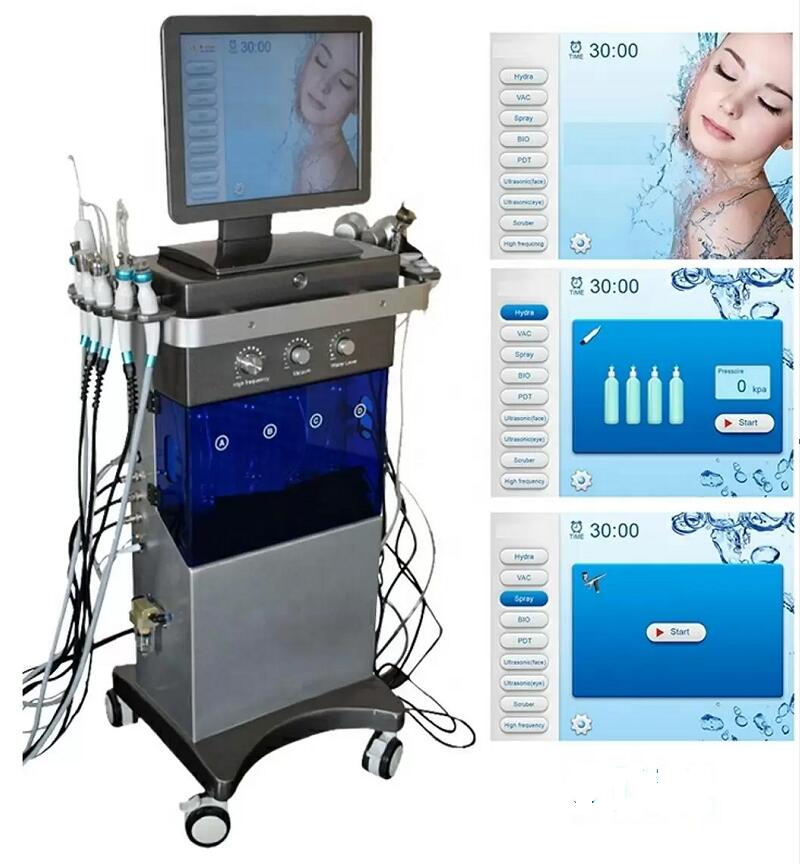 New arrival 9 IN 1 Hydra facialwrinkle removal beauty Machine RF skin rejuvenaiton Microdermabrasion Hydro Dermabrasion Bio-lifting hydrabeauty M