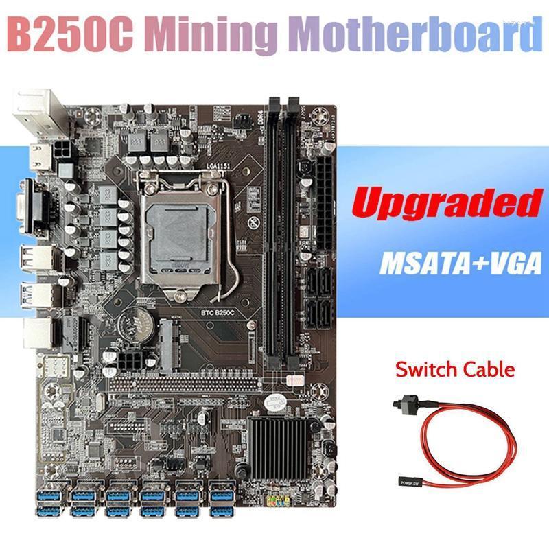 

Motherboards -B250C BTC Mining Motherboard Switch Cable 12XPCIE To USB3.0 Graphics Card Slot LGA1151 DDR4 MSATA ETH Miner MotherboardMotherb
