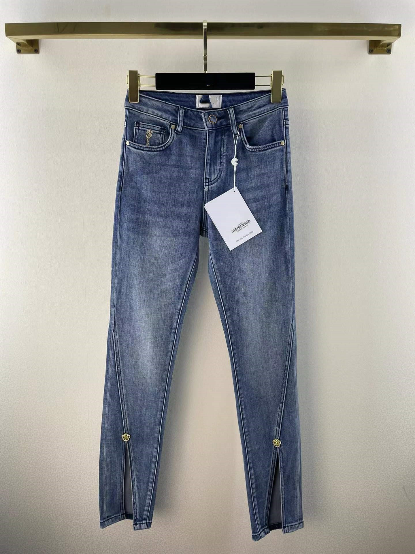 

Milan Runway Jeans 2022 Summer Autumn Fashion Designer Straight Brand Same Style Luxury Women' Clothing 0528-15, Blue