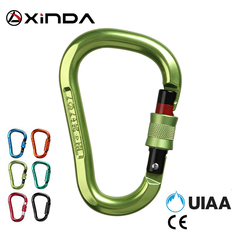 

Xinda Professional Safety Rock Climbing Carabiner 24kN Aluminum Alloy High Strength Camping Bent Pole Lock Outdoor Equipment 220401