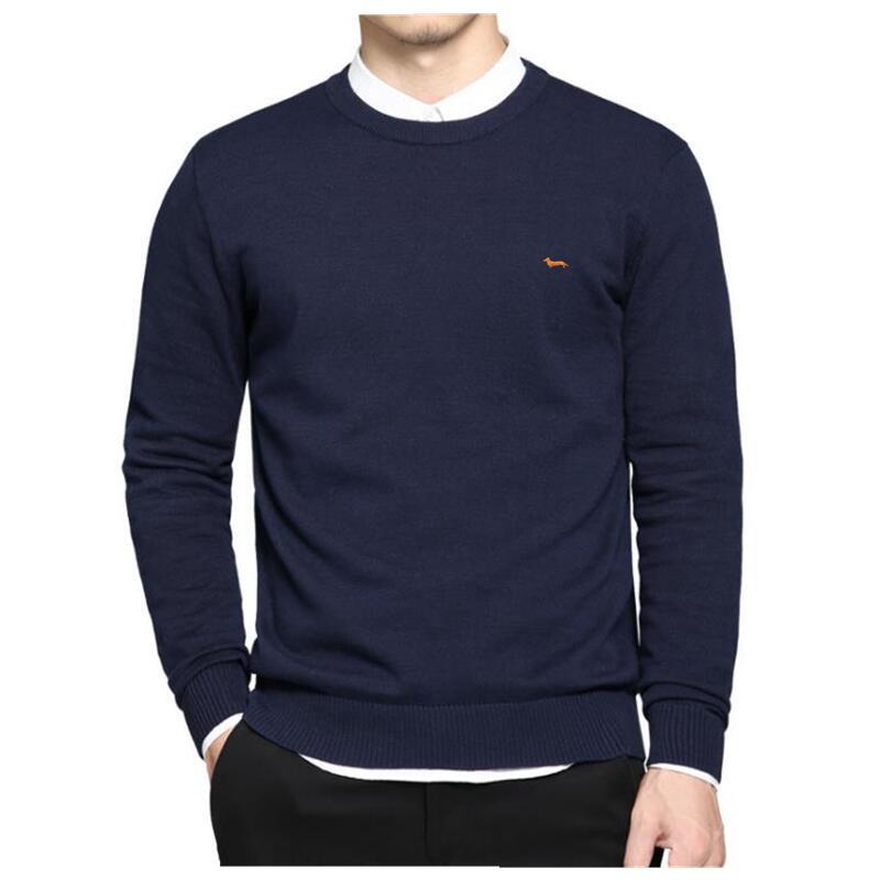 

Men's Sweaters Autumn Winter Men Sweater Cotton Pullovers Long Sleeve O-Neck Jersey Embroidery Harmont Blaine M L XL 2XL 3XL 4XLMen's, Black