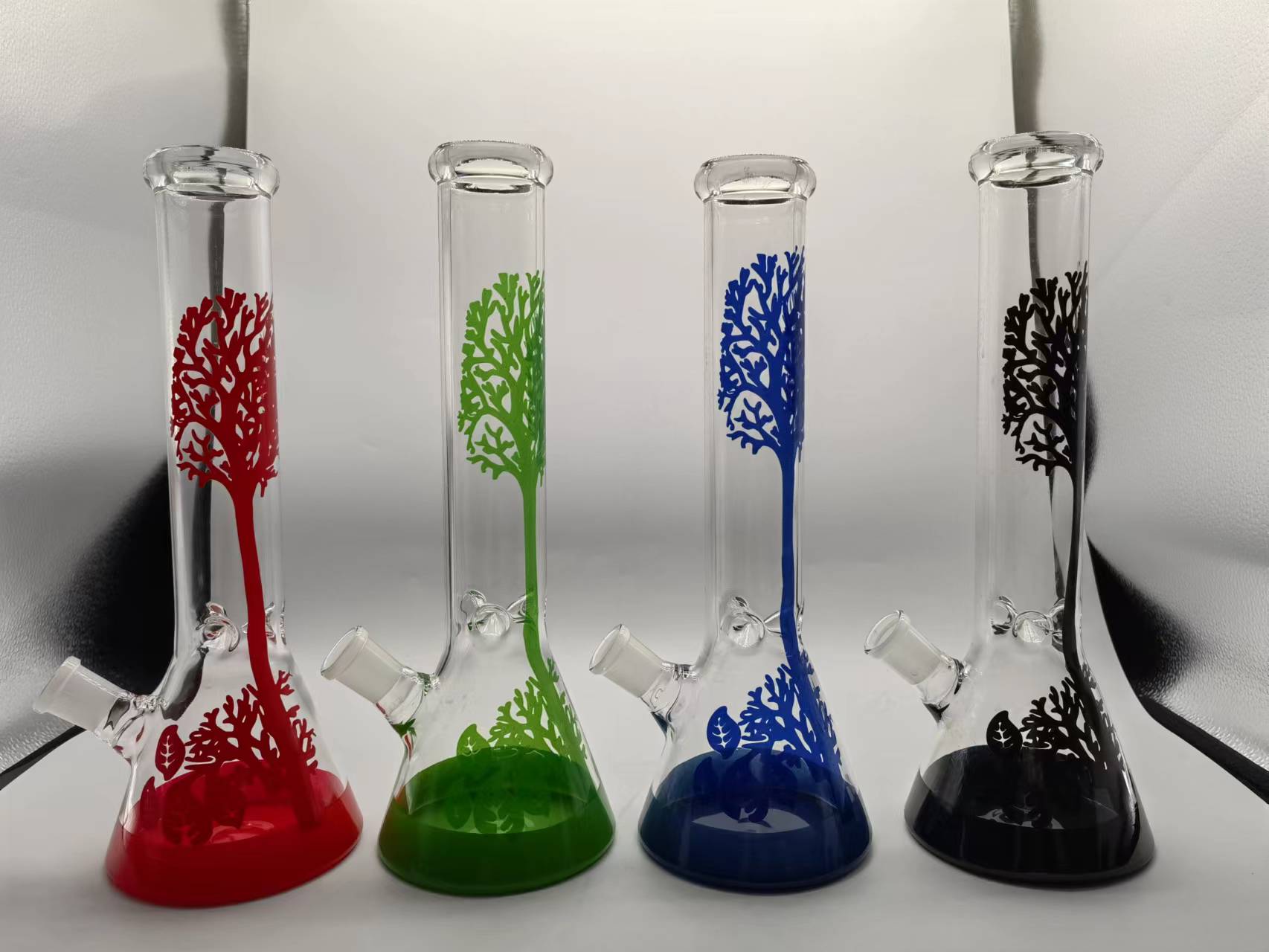 

Glass Bong hookahs Beaker Bongs thick Tree of Life Classic 18mm Joint straight with catcher classical smoking water pipes