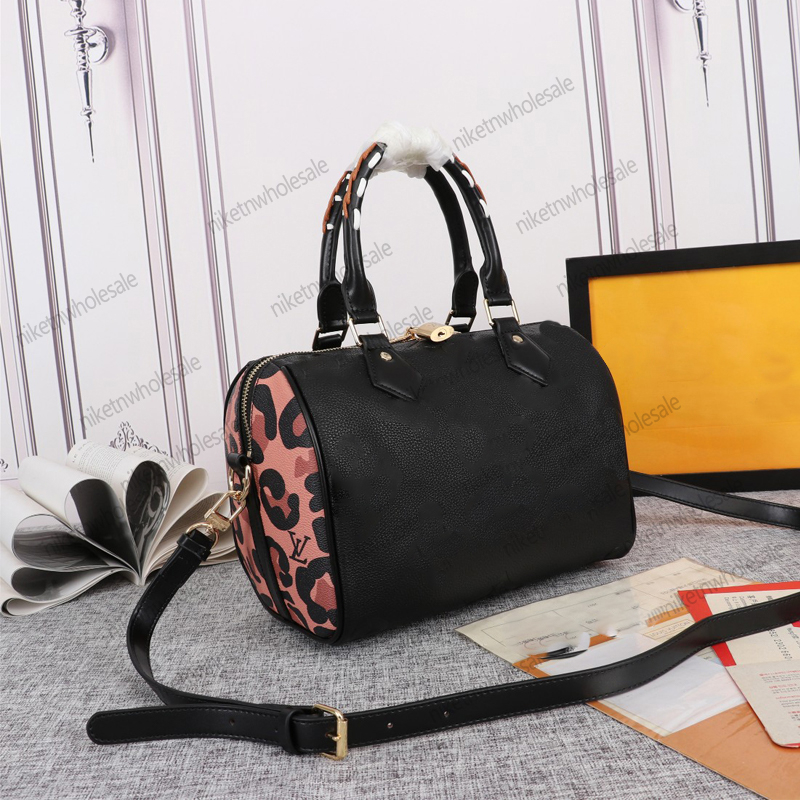 

Speedy Bandoulière 25 Designer Bags Wild at Heart Monograms Leopard Print Women Handbags M58524, ##