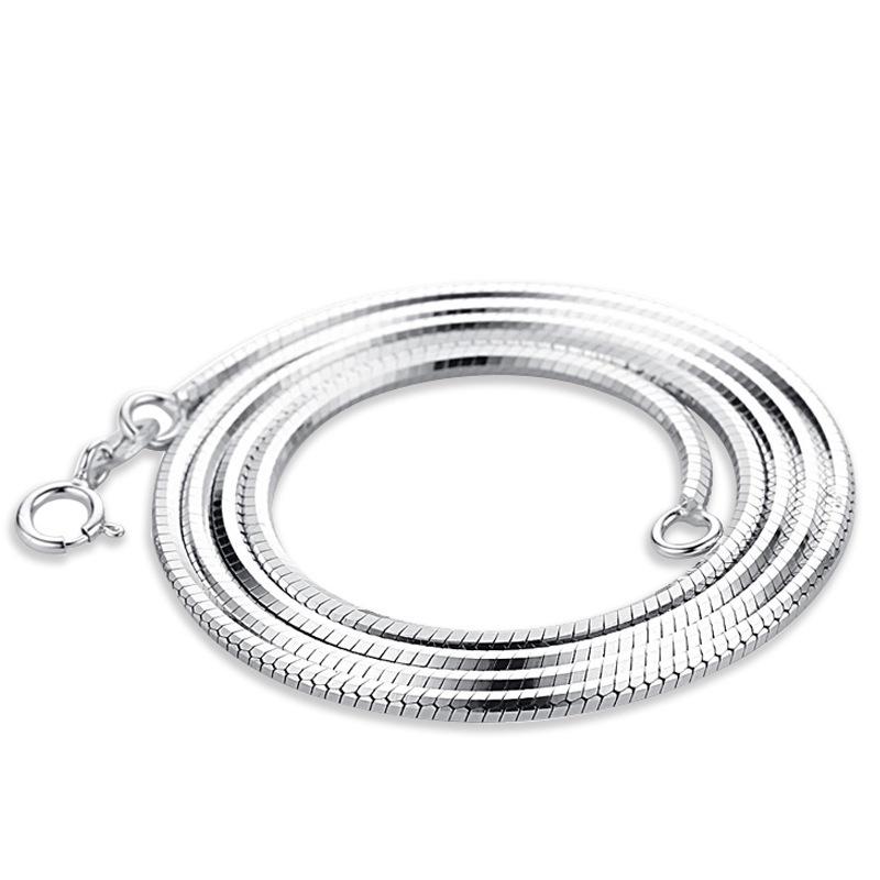 

Chains CM 20 Inches Men Necklace Sterling Silver 1.5MM Snake Chain Solid 925 White Gold ColorChains