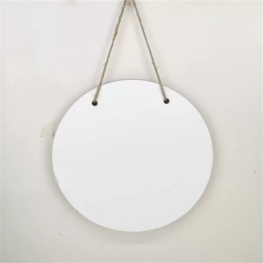 

MDF Wooden Garden Decorations Sublimation Round Door Hanger Sign Single Sided 12inch Thermal Transfer Blank Doors Plate Home Decor