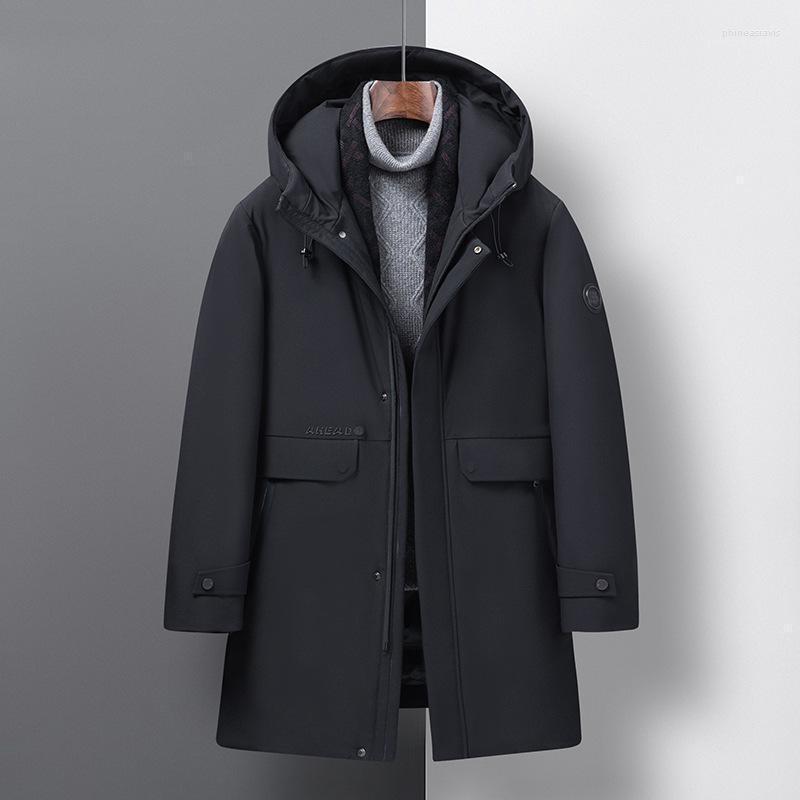 

Men's Down & Parkas 2022 Winter 90% White Duck Jacket Men Black Thick Carf Collar Hooded Warm Coat Male Smart Casual Windproof Wear Phin22