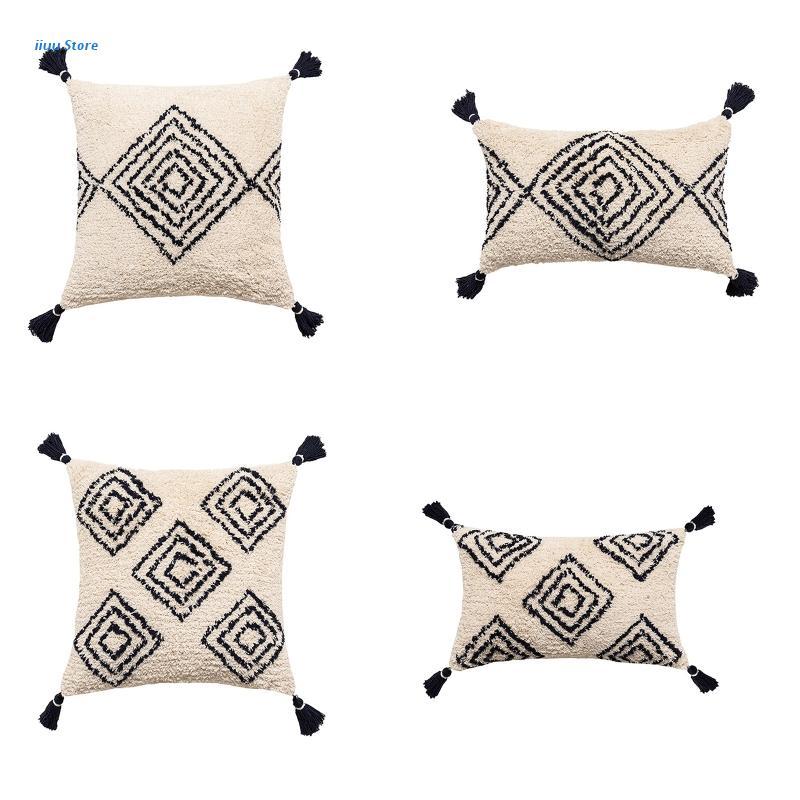 

Pillow Case Tufted Embroidery Pillowcase Throw Sofa Cushion Cover Home Decoration For Living Room