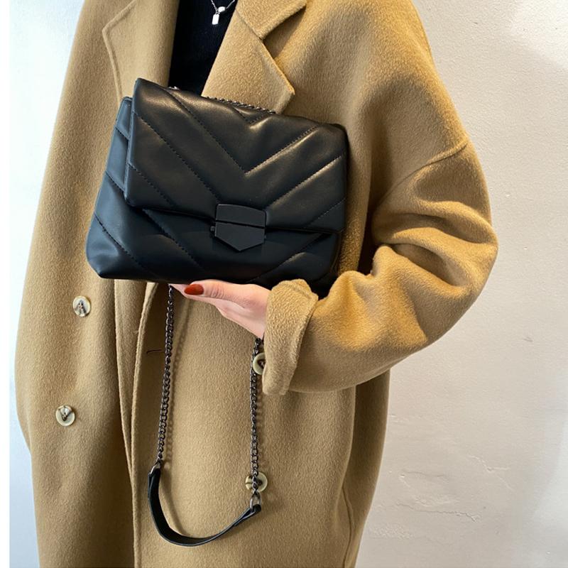 

Evening Bags Famous Luxury Leather Backpack Handbags Female Shoulder Crossbody Chain Cute Black Square Mobile Phone, White