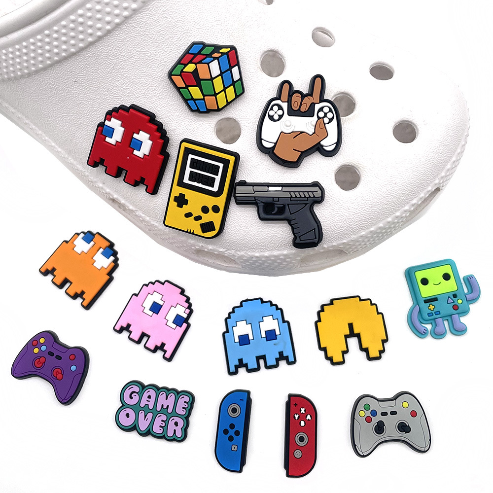 

Video Game Croc Charms Pvc Shoe Decoration Buckle Accessories Clog Pins Buttons