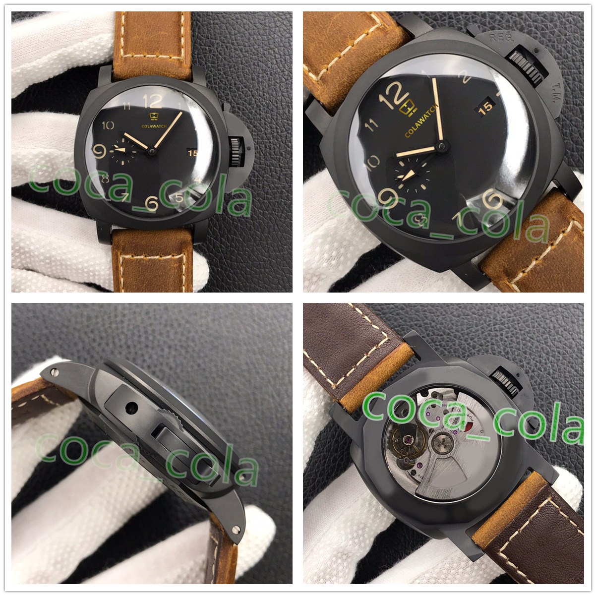 

2022 Super vFactory Watch 1950 Classic 44mm Black Face Brown Strap 441 Automatic 9051 Movement Fashion Luminous Real ceramic scratch proof, Buy tool no watch