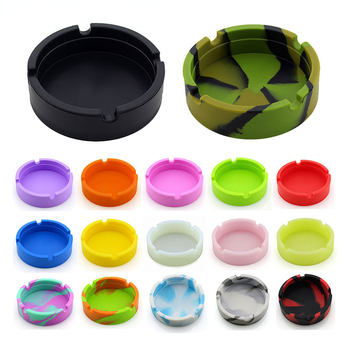 

Silicone world Portable Round Ashtray Durable Soft Eco-friendly Ashtray High Temperature ResistanceAnti-fallAnti-slip FS3796 GB1207