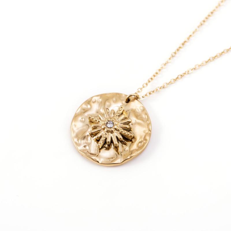 

Chains Fashion European Vintage Simple Coin Pendant Necklace Women Cold Color Stainless Steel Fantastic Star For YC-15