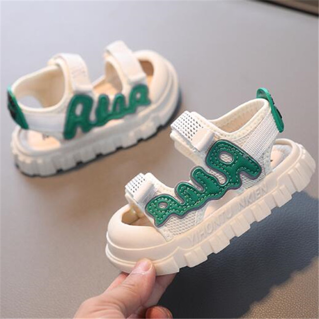 

2022 New Style Baby Boys Sandals Summer Children Shoes Fashion Toddler Infant Breathable Sneakers Pu Leather Soft Beach Shoes, Black