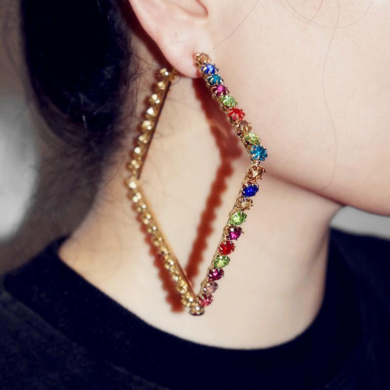 

Dangle & Chandelier Fashion Geometric Square Earrings Women's Rhinestone Retro Personality Party Accessories Temperament EarringsDangle