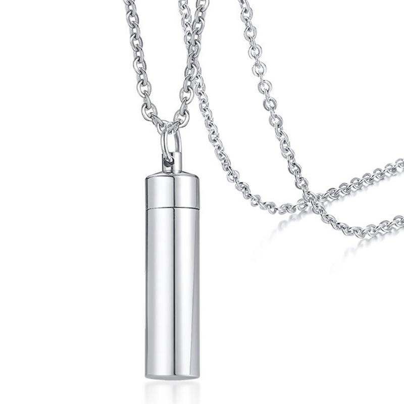 

Pendant Necklaces Men Cremation Urn Necklace For Ashes Locket Charm Decorative SilverPendant NecklacesPendant
