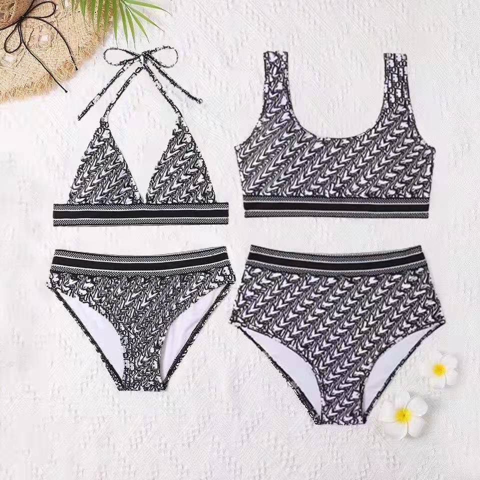 

2022women bikini swimsuit designer swimsuit Swimwear women' Top design Swimwears Womens Designers letter print lace up Halter Swimsuit, Customize