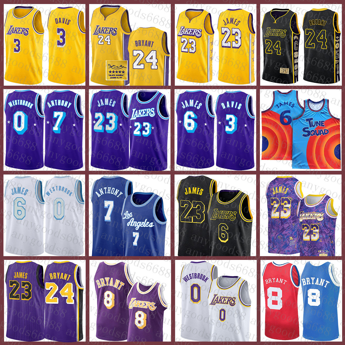 

Los Angeles''Lakers''Kobe''Bryant''Mens 24 23 6 0 3 7 Basketball Jersey LeBron James Anthony Russell Westbrook Davis Carmelo Anthony Beige