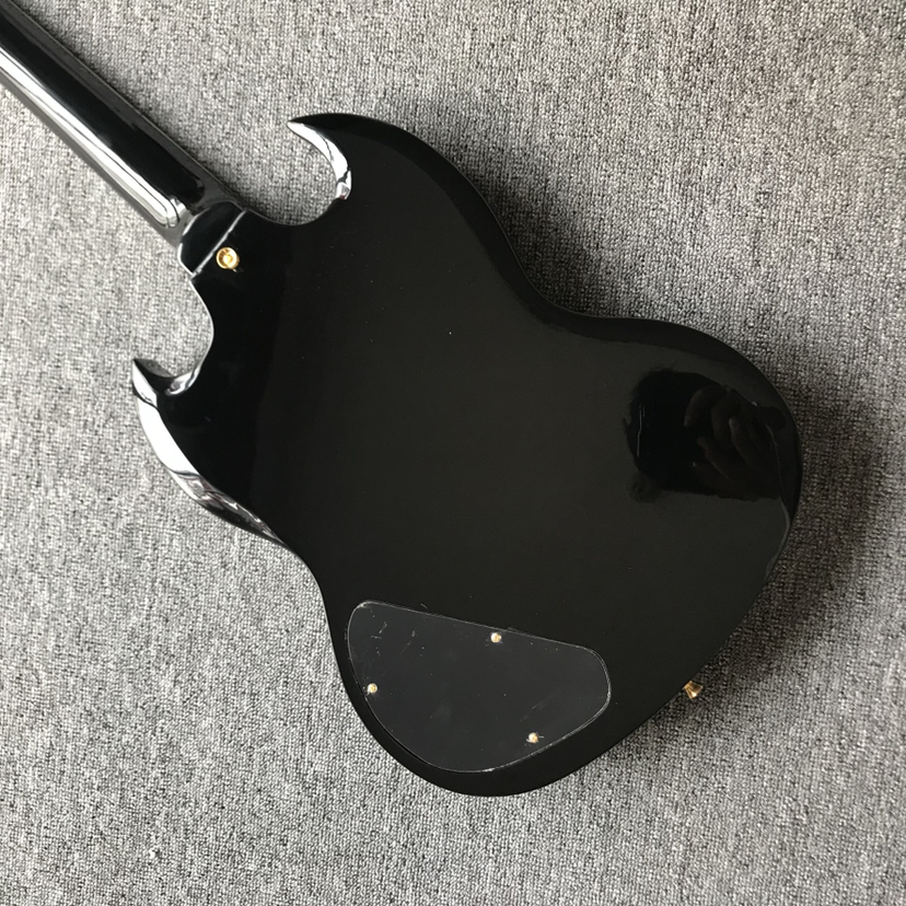 SG Electric Guitar Black Color Mahogany Body Rosewood Fingerboard 3 Pickups Golden Hardware High Quality