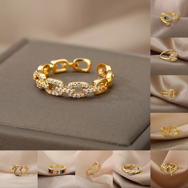 

Twist Chain Snake Open Ring For Women s Stainless Steel Trend Zircon Eye Design Finger Wedding Adjustable Jewelry Gift 220716