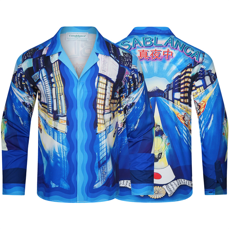 

Mens Dress Shirts Designer Casual Slim Fit Long Sleeve Business Shirt Male Dot Print Autumn Formal Silk Shirts Men Casablanc Brand, 11