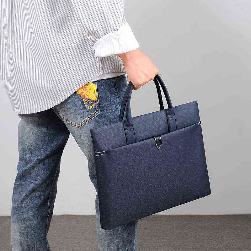 

Portable Laptop Bag Multifunctional Simple Business Portable Briefcase Gift Printable 220718, Black