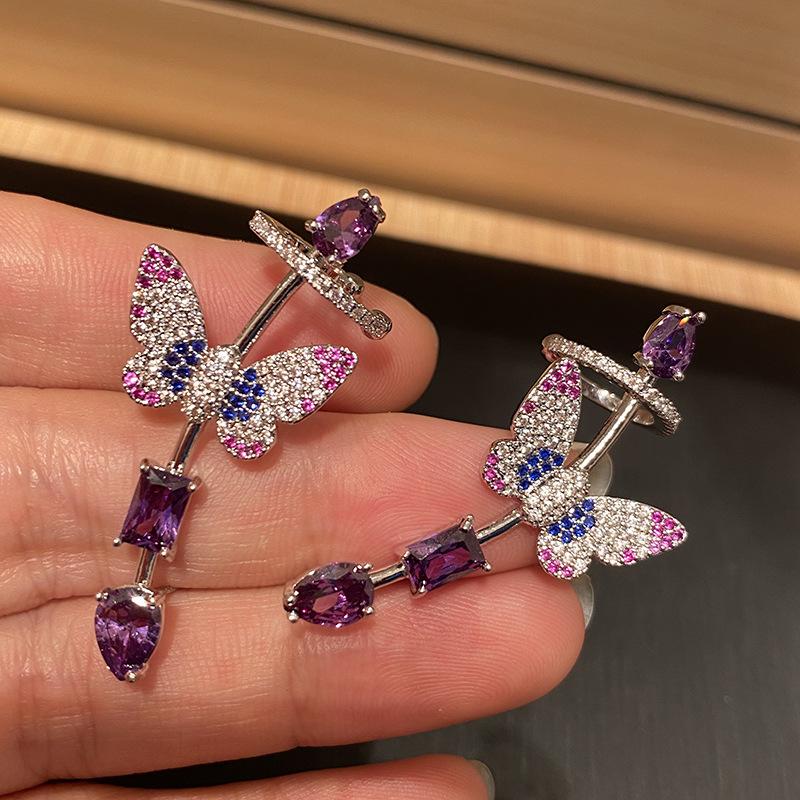 

Dangle & Chandelier Bilincolor Fashion Butterfly Earring With Ear CuffDangle