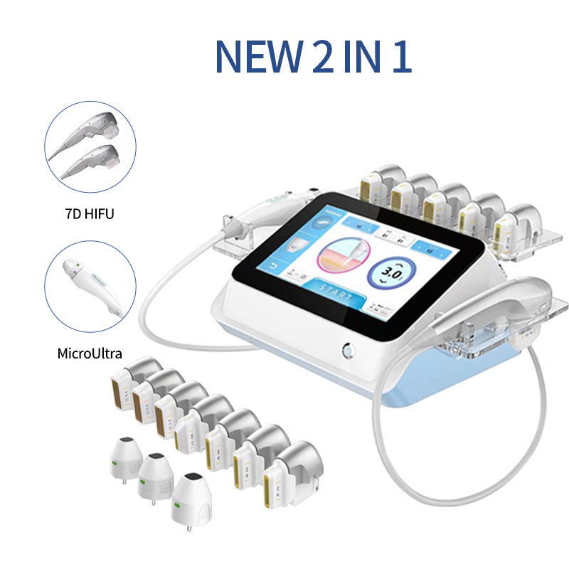 Équipement de beauté multifonctionnel Portable 2 en 1, Machine Microultra HIFU 7D pour le raffermissement et le lifting de la peau
