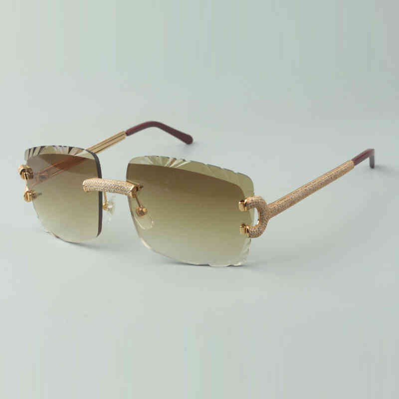 

Designer Luxury Micro-paved diamond claw 3524020 with cut lens, size: 58-18-