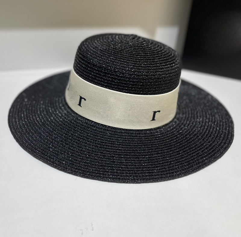 

Street High-grade Straw Hats Woman Summer Vintage Outdoor Sun Protection Designer Cap Solid Color Breathable Caps Bandage Wide Brim Brand Hats