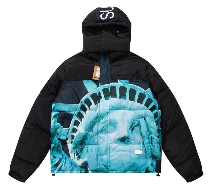 

Men's Jackets 2022 winter new outdoors Goddess of liberty Hooded down cotton jacket Men and women luxury North brand fashion warm cotton clothes
