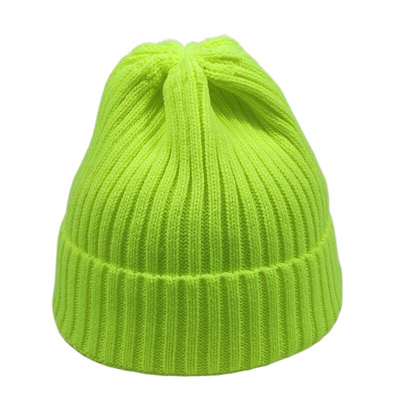 

Berets Men Winter Knit Snow Hats Women Beanie Warm Skullies Stretchy Cotton Acrylic Yarns Neon Yellow White PinkBerets
