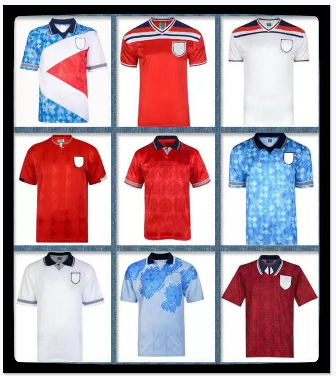 

Retro classic ENGLAND soccer jerseys 1990 1992 1994 1998 2002 World cup BLACKOUT kits Mash 1980 1982 1989 Vintage 1996 BECKHAM GASCOIGNE OWEN GERRARD football shirt, Red