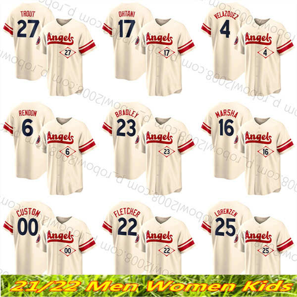 

17 Shohei Ohtani Angels Mike Trout Jersey Anthony Rendon Jack Mayfield Justin Uptonr Max Stassi Jared Walsh Taylor Ward 2022 City Connect Cool Flex Baseball Jersey, As pic +nk logo