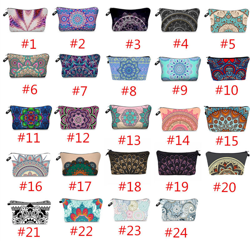 

Mandala 3D Printing Cosmetic Bags Fashion Printed Makeup Storage Bag Polyster Zipper Make Up Case Outdoor Travel Clutch Pouch