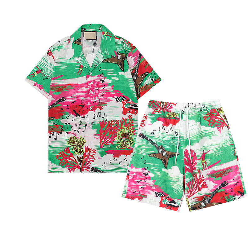 

High Quality Designers Bowling Shirts Board Beach Shorts Fashion Outfit Tracksuits Men Casual Hawaii Shirt Swimming Trunks Quick Drying SwimWear Pants M-3XL, As picture show