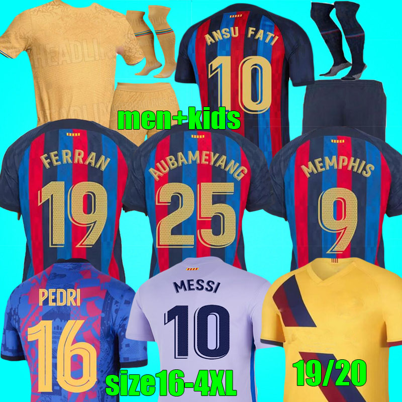 

Camisetas de football MEMPHIS PEDRI ADAMA AUBA soccer jersey FERRAN 21 22 23 ANSU FATI 2021 2022 2023 GAVI DE JONG BARCELONA DEST kit shirt men kids sets uniform XXXL 4XL, Aldult 3rd