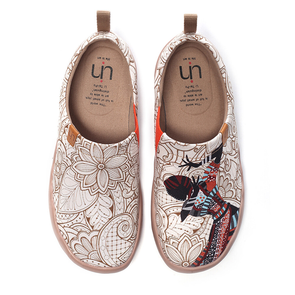 UIN fashion retro sports art casual sneakers travel shoes Black Pearl Exotic Style Women Canvas Shoes-image-783677238