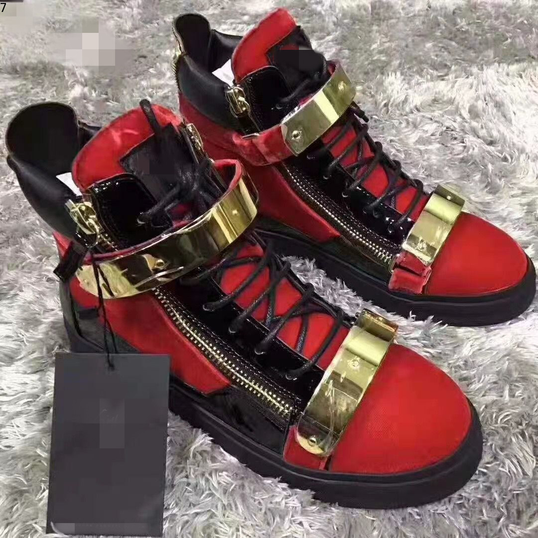 

Giuseppe Casual shoes Real leather Sneakers men shoes chaussures de designer Loafer martin Frankie The crocodile grain diamond g879