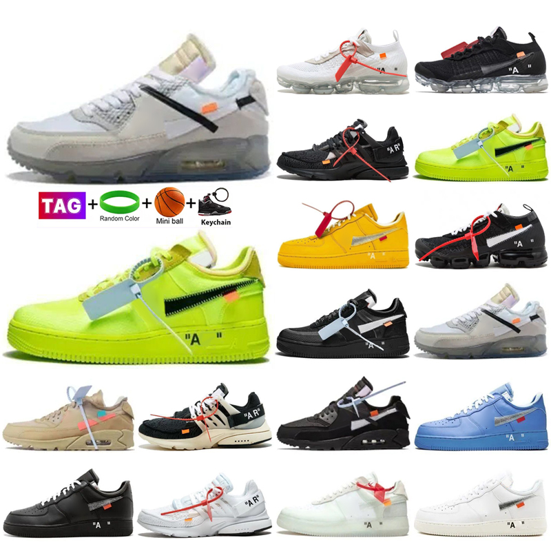 2023 Off Prestos 2.0 Chaussures de course blanches Mac Volt Green Black Fly Racer Chaussures Designer Zapatos Triple Blue Mens and Womens Sneaker
