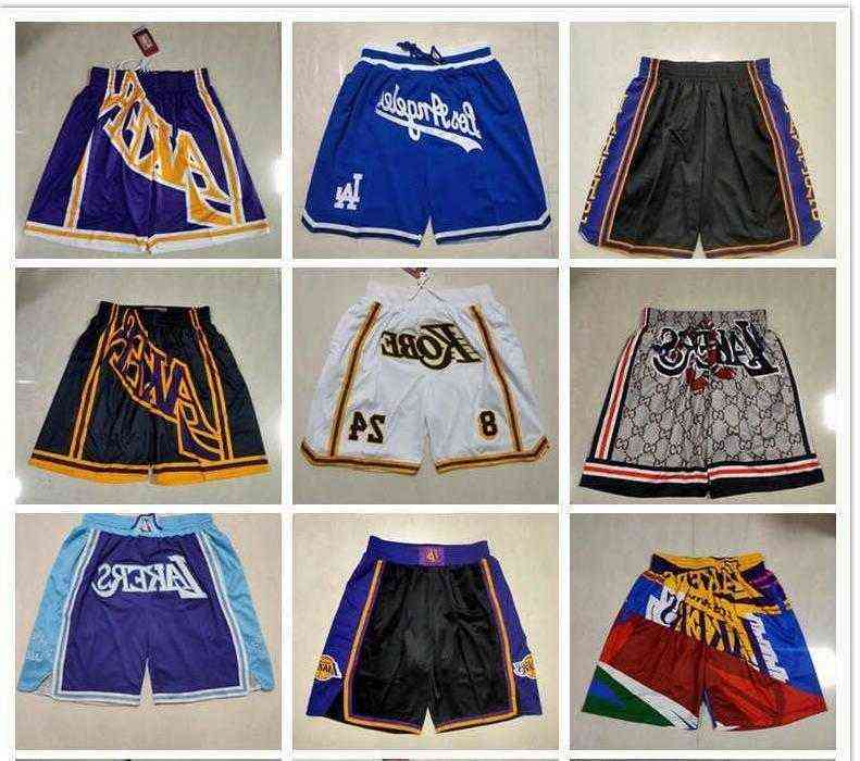 

Los Angeles''Lakers''men Throwback Basketball Shorts pocket purple yellow blue, Color
