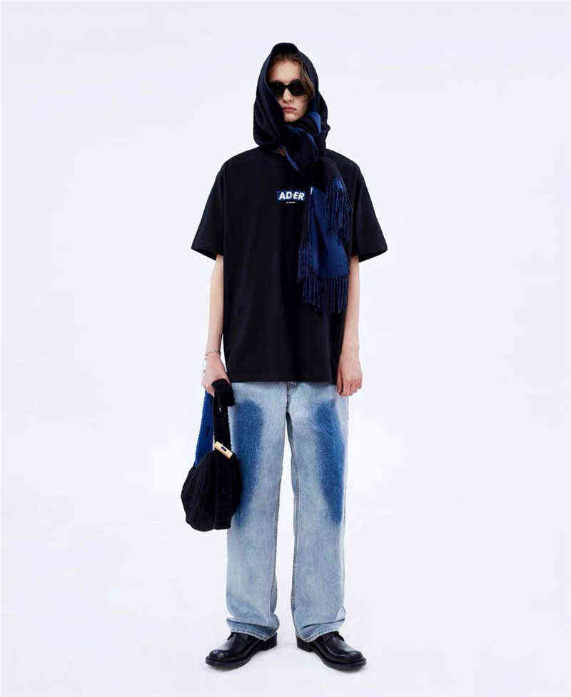 

2021ss Vein Error Embroidered Letter T-shirt Summer New Korean Loose Top T220728