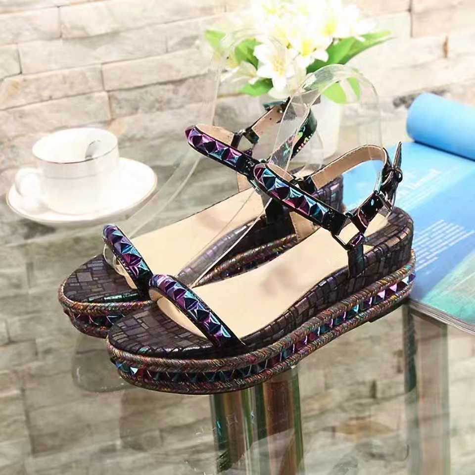 

Fashion woman Pumps Dress Shoes Rhinestone Glitter Sequined classical sandals Buckle Strap Ladies Slippers Pointed Toes thin-high heels shoe 6.5 cm with size 35-41