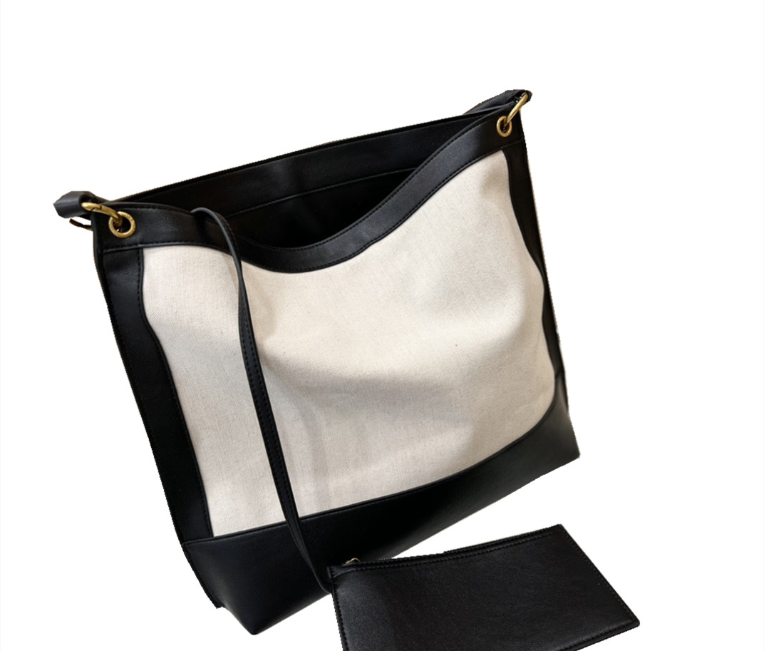 

2022 High quality designer shoulder bag women's canvas mother child bag size 35 cm delivery box, White
