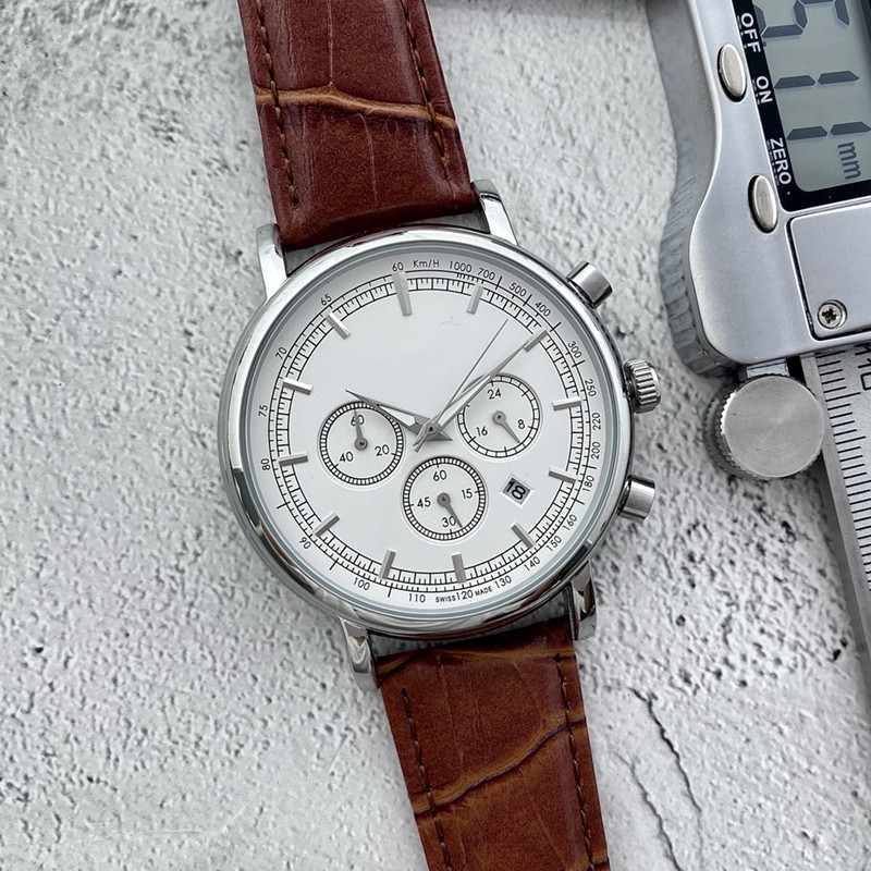 

2022 luxury mens watches All Dials Working Quartz Watch high quality European Top luxury Brand Chronograph clock leather belt fashion Six needle work montre de