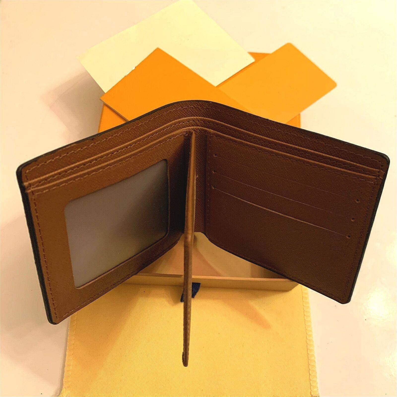 

Luxury Leather Wallet Fashion Designer Wallets Retro Handbag For Men Classic Card Holders billfold Coin Purse With Box Dust Bag, L1-brown flowers