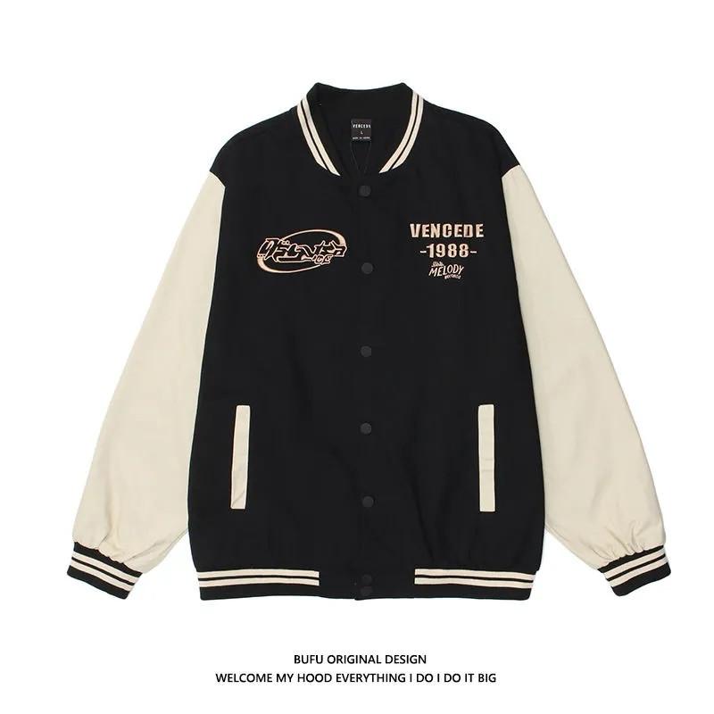 Women's Jackets Men Women With The Same Style Couple Baseball Uniform Casual Coat Spring Autumn Contrast Color Outwear Female TopsWomen'