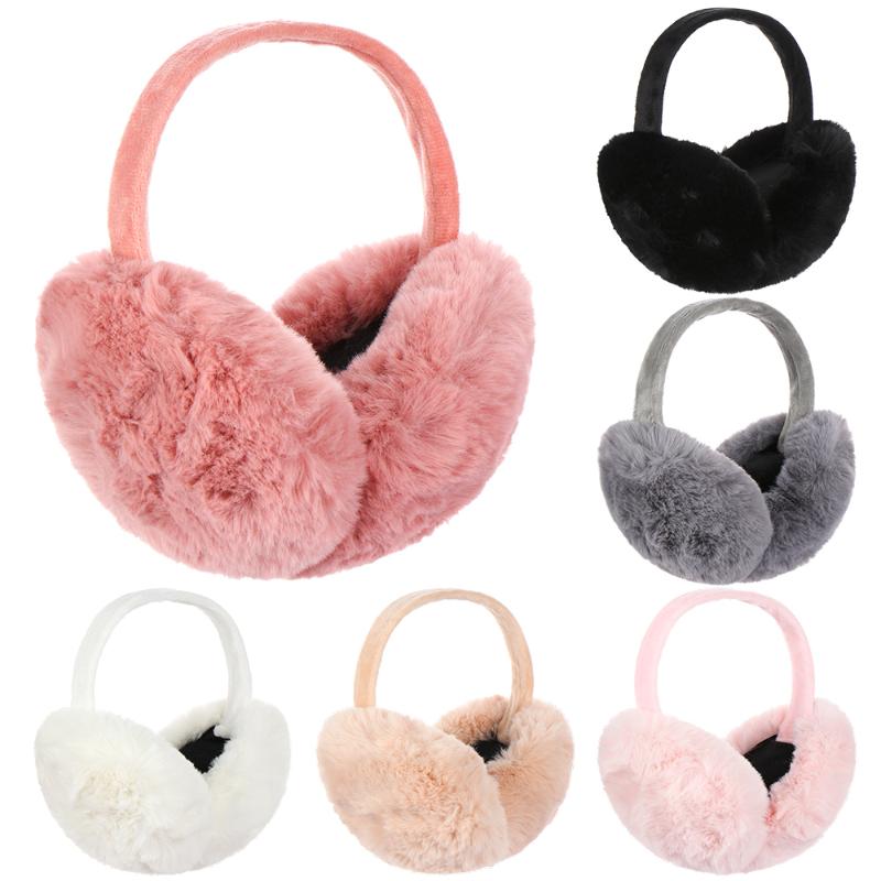 

Berets Winter Warm Plush Earmuffs Soft Comfortable Headphone Style Ear-cap Foldable Earflap Ladies Outdoor Skiing Anti-Wind Ear WarmerBerets, White