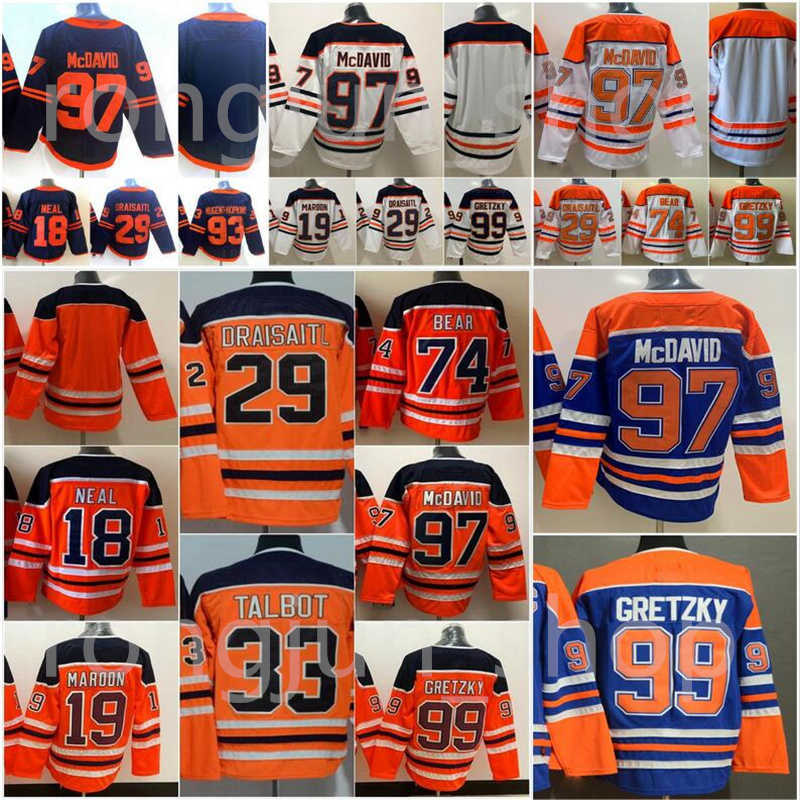 

Men Ice Edmonton Hockey 97 Connor McDavid Jersey 99 Wayne Gretzky 29 Leon Draisaitl 93 Ryan Nugent-Hopkins Blank Stitch Good Team Blue White Orange Oiler Sport